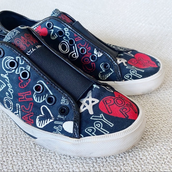 Coach Shoes - Coach Bev Poppy Heart Print Slip On Shoes Sneakers